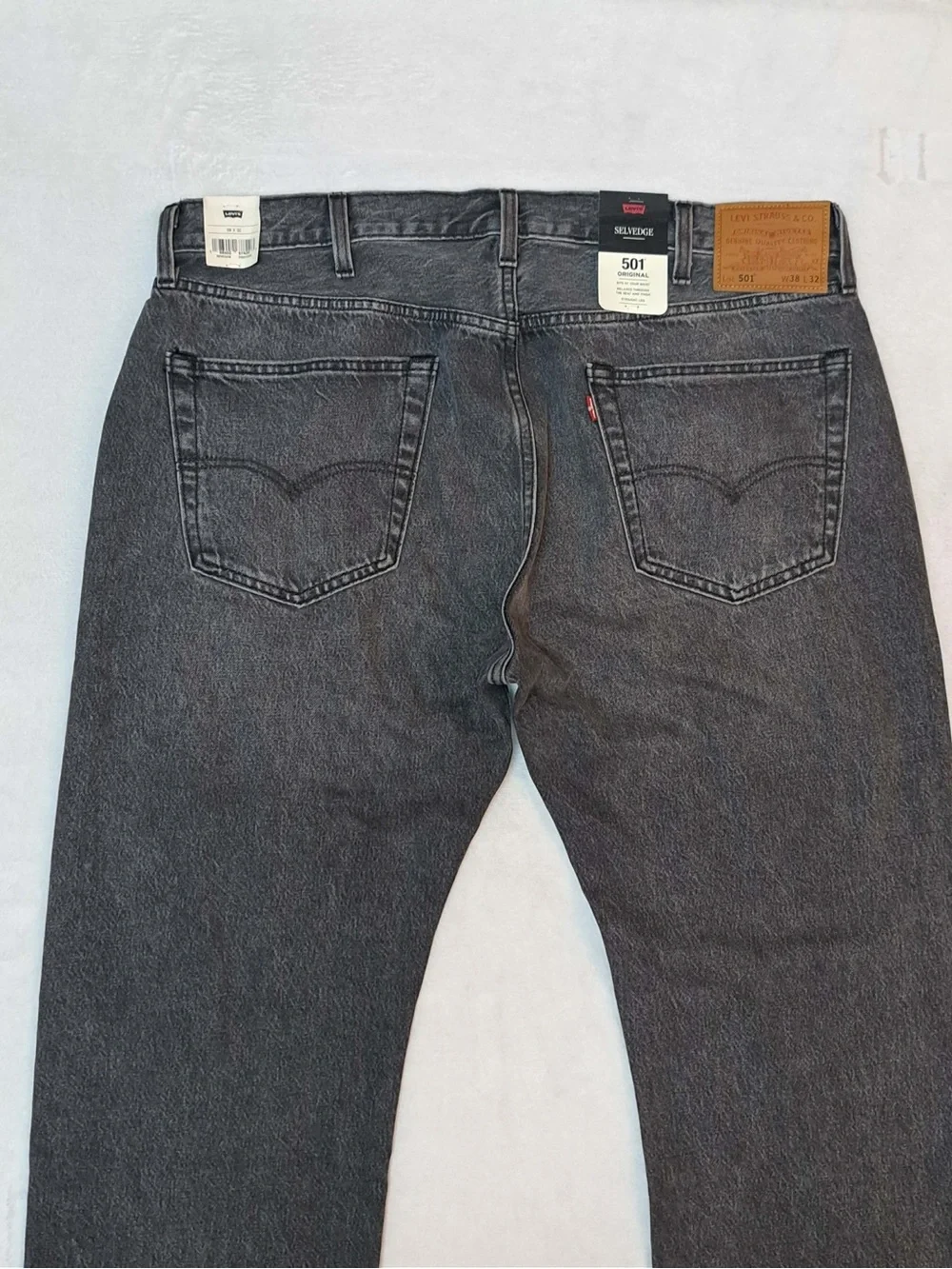 Levi's ® Original Selvedge Men's Jeans - Black Ash Grey - Men's size 38x32